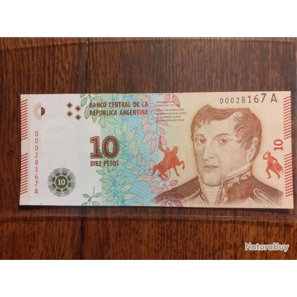 Argentine . 10 pesos neuf