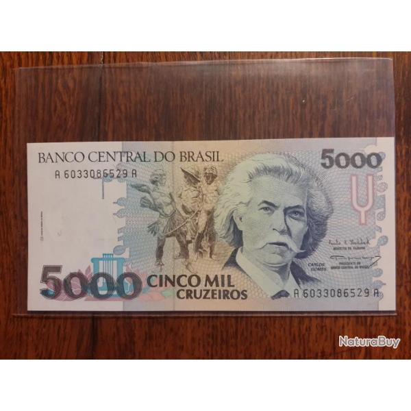 Br�sil.  5000 cruzeiros neuf