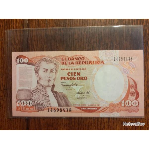 Colombie . 100 pesos 1991 neuf