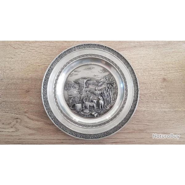 Assiette tain thme chasse