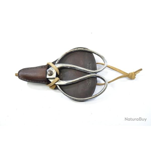 Ciseaux japonais JAPON pour fleuriste, bonsa Okubo ? Kikuwa ? jardinage . Avec etui en cuir