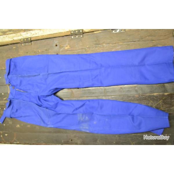 Pantalon aviateur 100% coton SANFOR taille 52 bleu de travail, vintage bourgeron usine atelier ab�m�