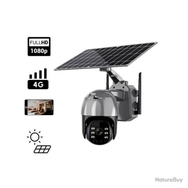 Cam�ra de surveillance � panneau Solaire ext�rieur rotation PTZ 360 degr�s 4G SS-021PTZ4G