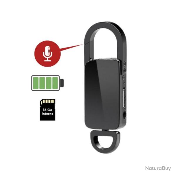 Porte Cl Enregistreur vocal Espion 16 GO SS-PCCEV
