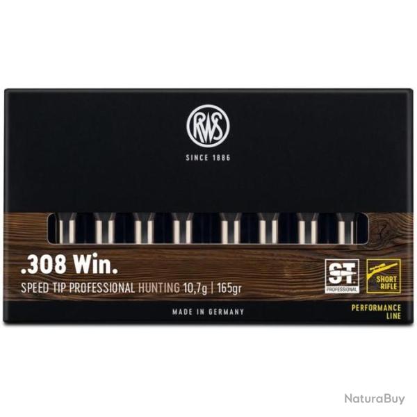 RWS .308 Win. Speed Tip Pro Short Rifle 10.7g 165gr x1 boite