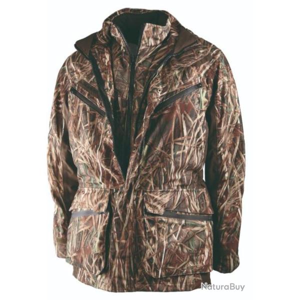 SOMLYS - PACK  : Veste camouflage roseaux imperm�able + Gilet r�versible chaud  475W+417W