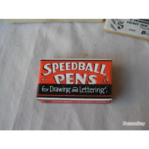WW2 US BOITE DE PLUMES DE STYLO PLUME AM�RICAINE " SPEEDBALL " NEUVE N�B-4  DE SA BO�TE D'ORIGINE