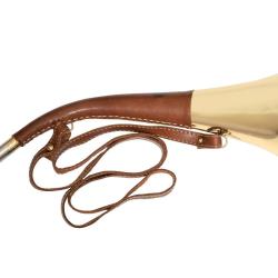 Corne d'appel ronde gain&eacute;e cuir 40 cm Xavier Club Interchasse