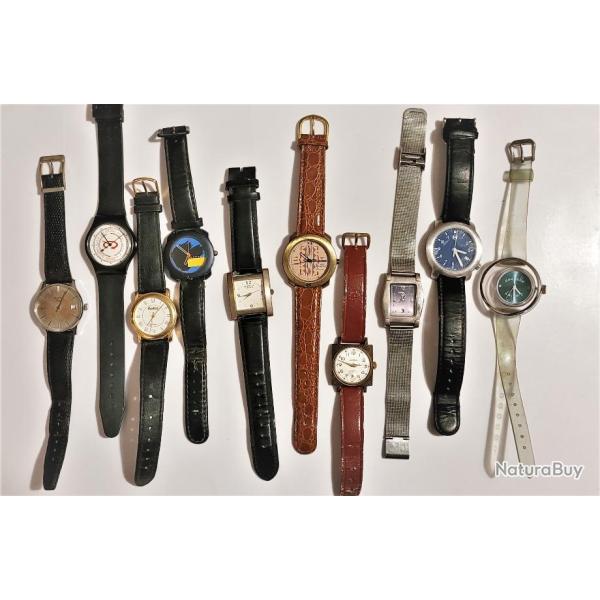 Lot de 10 montres pour pieces d�tach�es ou pour collection.