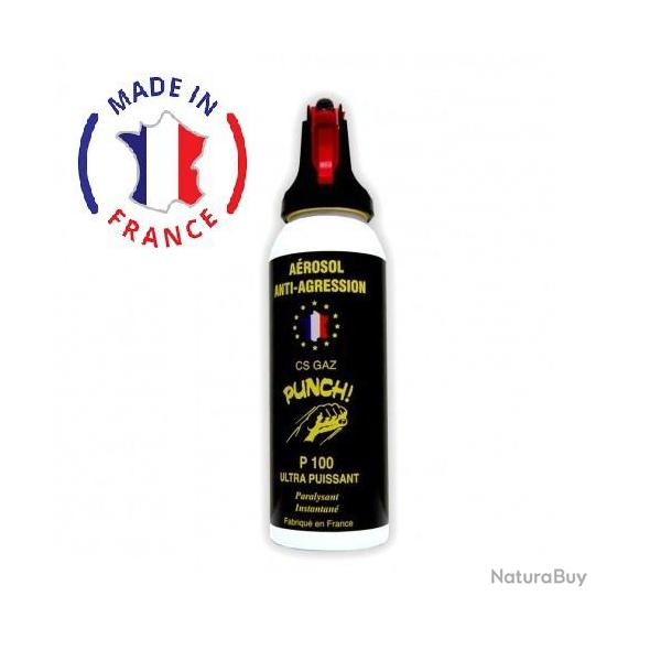 Bombe lacrymog�ne 100ml GAZ CS - a�rosol spray defense