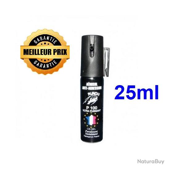 Bombe lacrymogne arosol de dfense CS GEL 25 ml
