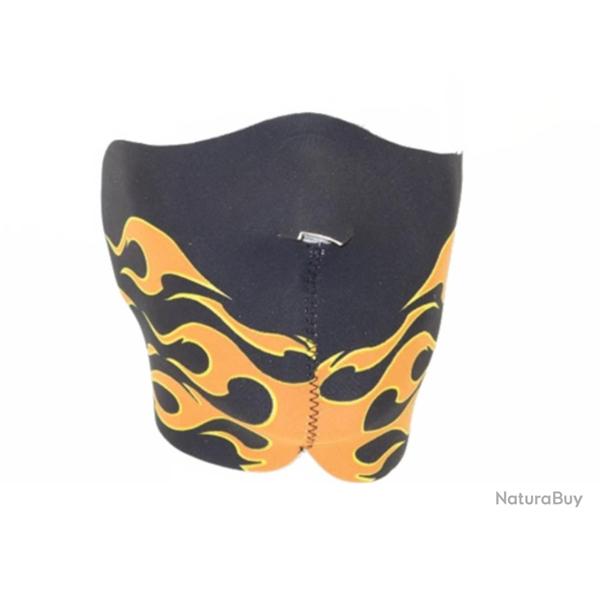 DMoniac Masque n�opr�ne demi "Flammes noir/orange"