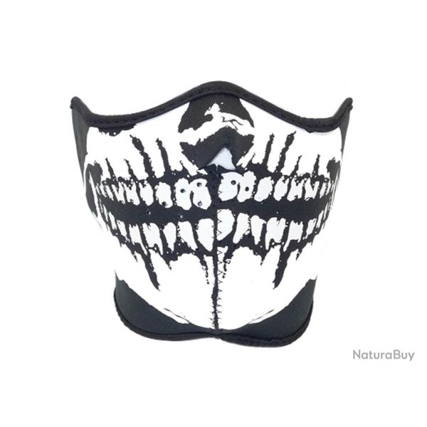 DMoniac Masque n�opr�ne demi face T�te de mort Noir