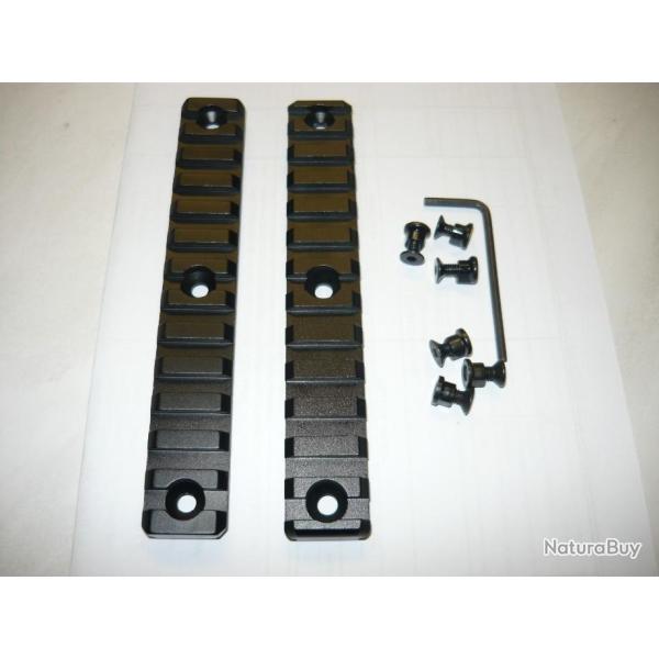 Lot de  deux rails  pour montage sur garde main Keymod  ( 13 slots )