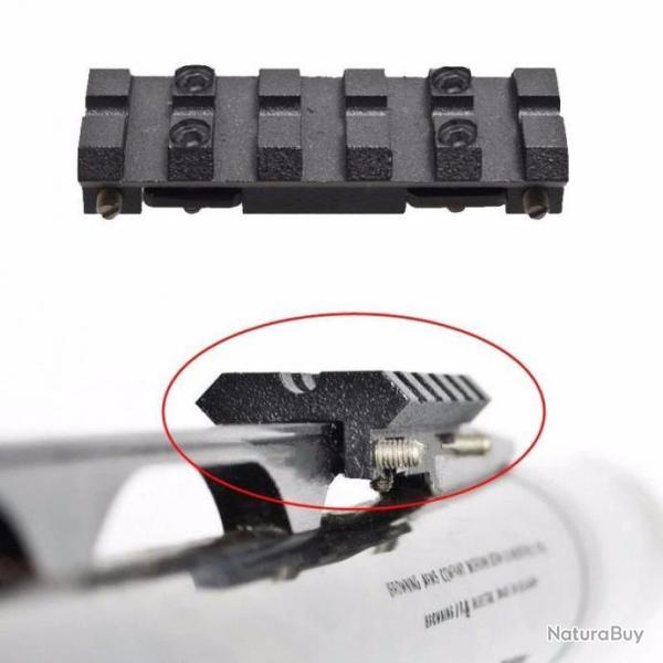 Rail 21mm weaver picatinny pour bande ventil�e en aluminium longueur 55mm - LIVRAISON OFFERTE