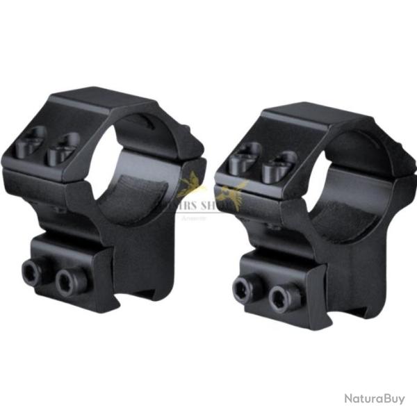 Paire de colliers de montage medium en alliage d'aluminium a�ronautique rail 11mm et diam�tre 25,4mm