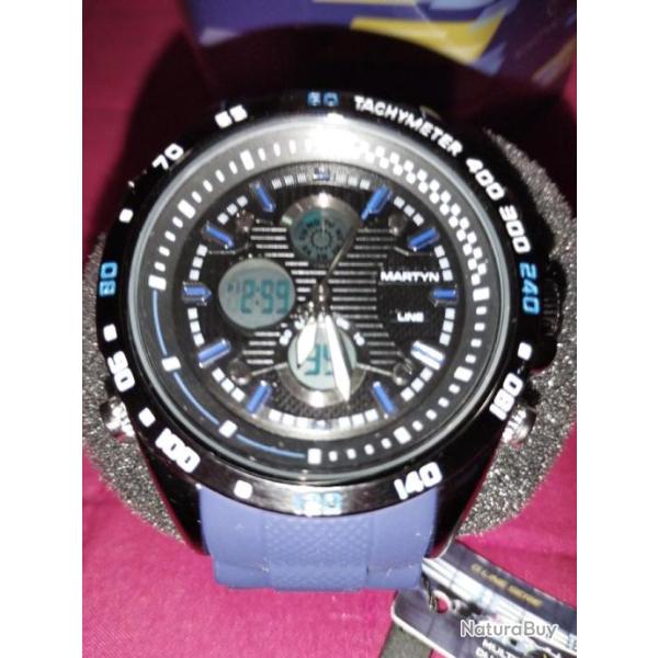 Tr�s belle montre Martyn Line pour homme. Neuve. Diam 4.5 cm .La S Steel. Prix r�duit.