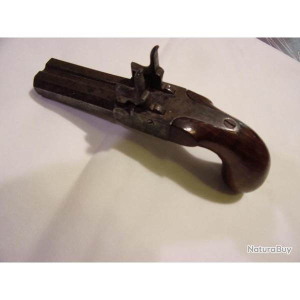 PISTOLET DE POCHE DOUBLE A PERCUSSION