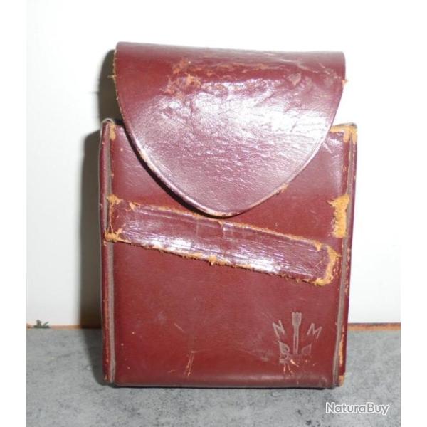 RARE ETUI CUIR CIE COMPAGNIE DE NAVIGATION MIXTE Paquet Cigarette Jeu de Cartes