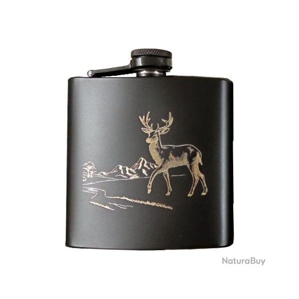 Flasque en acier inoxydable cerf