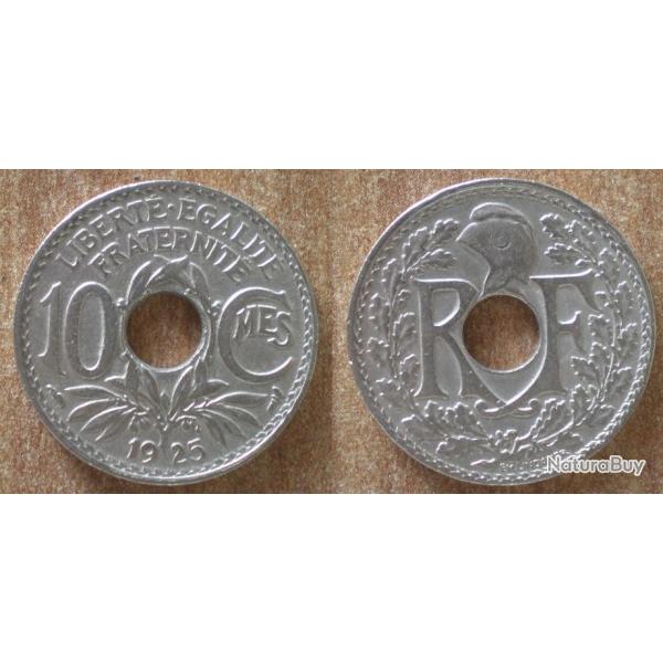 France 10 Centimes 1925 Piece Lindauer Franc
