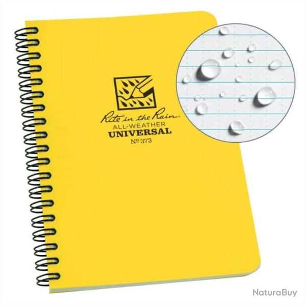 Carnet tanche tout temps 12x18 cm jaune Rite In The Rain