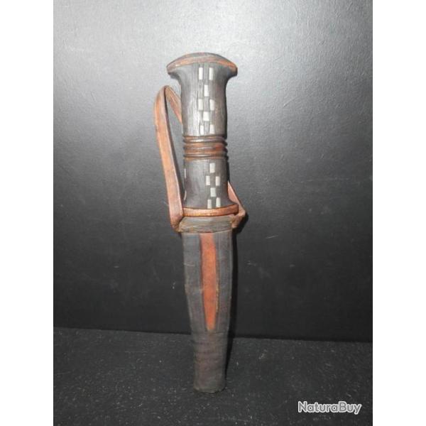 BEAU COUTEAU AFRICAIN DES ANNEES 1930, ETHNIE HAOUSSA, LAME FORGEE, POUR COLLECTION