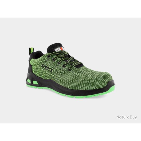 Chaussures de scurit basses Herock Titus S1P SRC Vert fluo