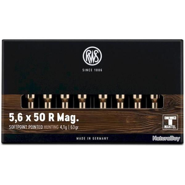 Munitions RWS 5.6x50 R Magnum TMS 4.1g 63gr x10 boites