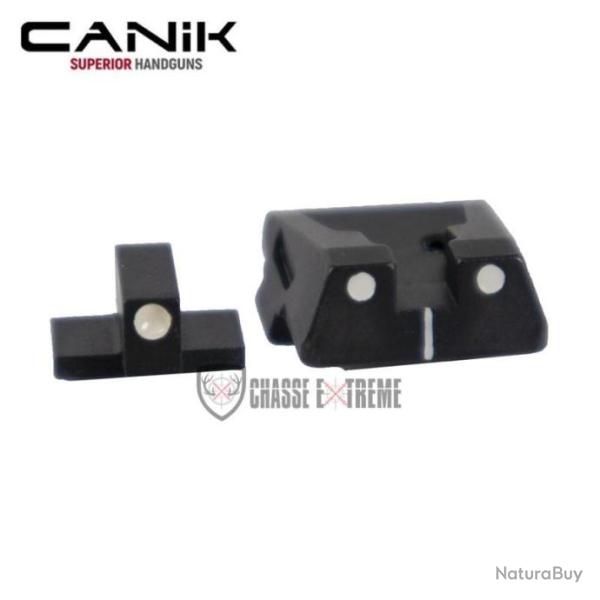 Hausse et Guidon CANIK 3 Points Blanc TP-9