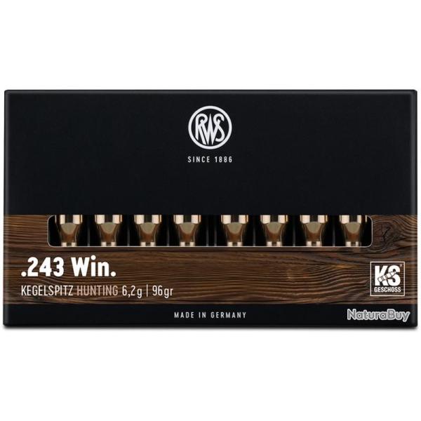 Munitions RWS 243 Win. KS 6.2g 96gr x5 boites