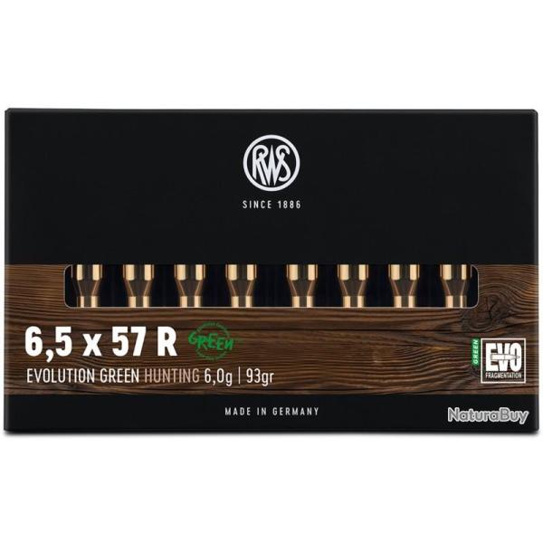 Munitions RWS 6.5x57 R Evo Green 6g 93gr x1 boite
