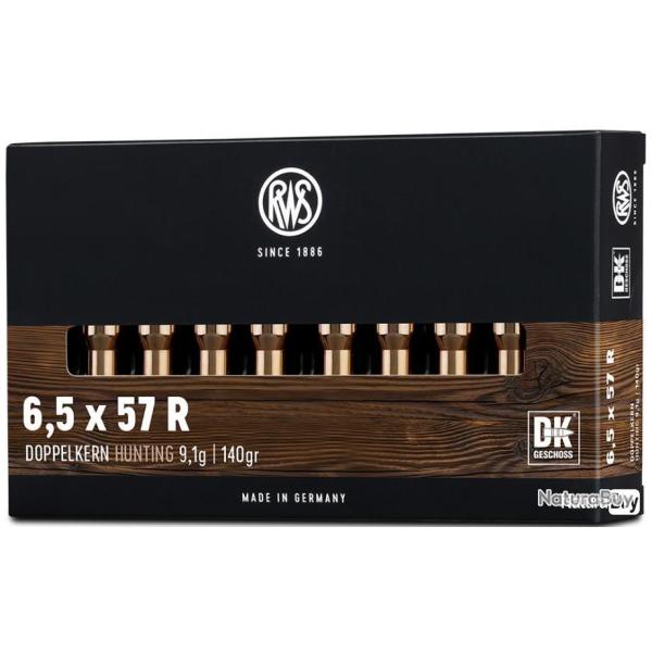 Munitions RWS 6.5x57 R DK 9.1g 140gr x5 boites