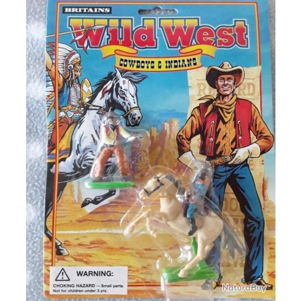 BRITAINS COW BOY  Winchester + cavalier � cheval  wild west Britains figurines intactes  anciens new