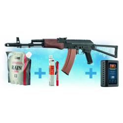 Pack réplique AEG AK74 + batterie Lipo + chargeur + housse 1J Double Bell