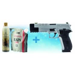 Pack réplique GBB VORSK CS Defender Pro 1J + billes + cible + gaz