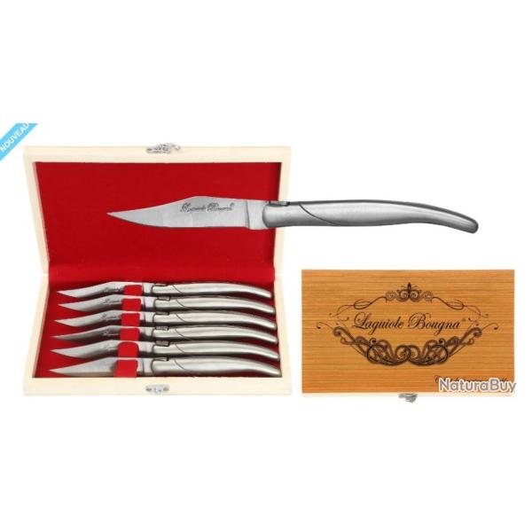 Service 12 pices - Coffret inox massif et corne blonde