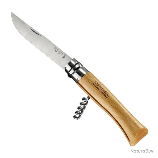 Opinel - Couteau Avec Tire-Bouchon N10 H�tre Lame Inox 2 Fonctions - 1410