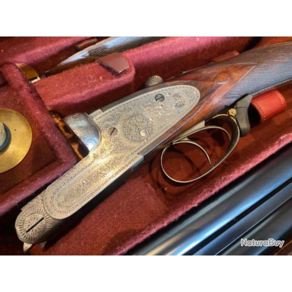 Superbe Fusil anglais Linsley Brothers a Leeds - Platines Holland - cal 12