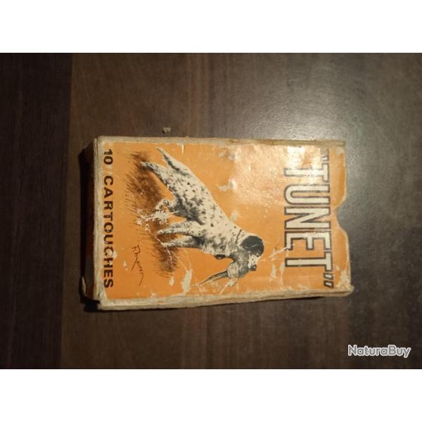 Ancienne boite de cartouche tunet cal 12 mm sans cartouche .