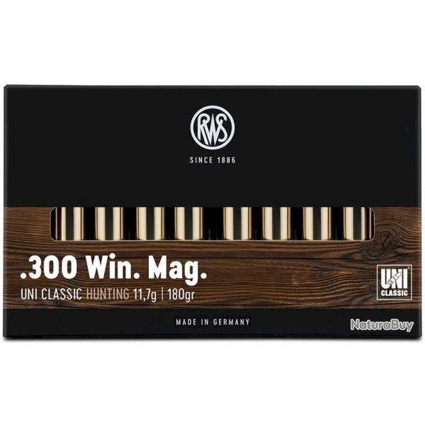 Munitions RWS 300 Win. Mag. UNI Classic 11.7g 180gr x1 boite