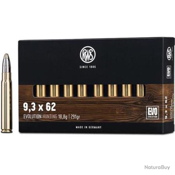 Munitions RWS 9.3x62 EVO 18.8g 291gr x1 boite