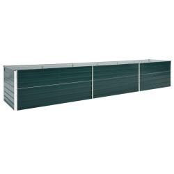 Jardini&egrave;re lit sur&eacute;lev&eacute; plantes fleurs jardin acier galvanis&eacute; 480 x 80 x 45 cm vert 02_0001125