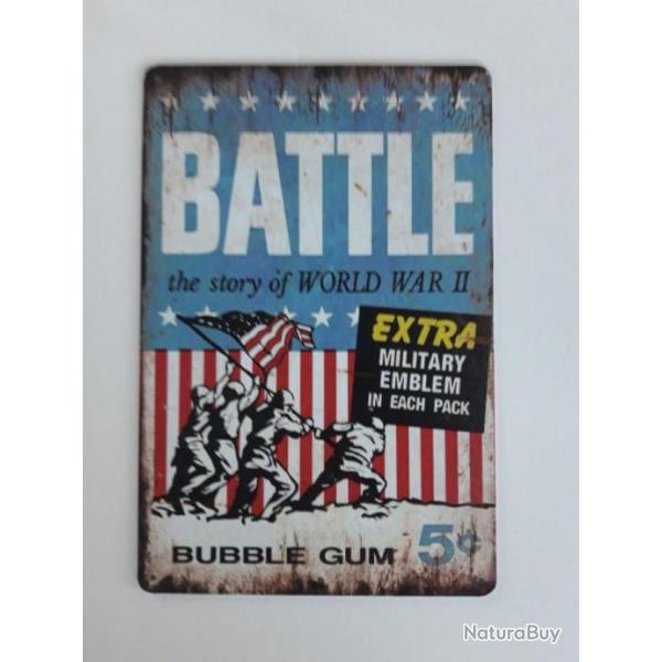 PLAQUE METAL  PROPAGANDE U.S. "BATTLE"