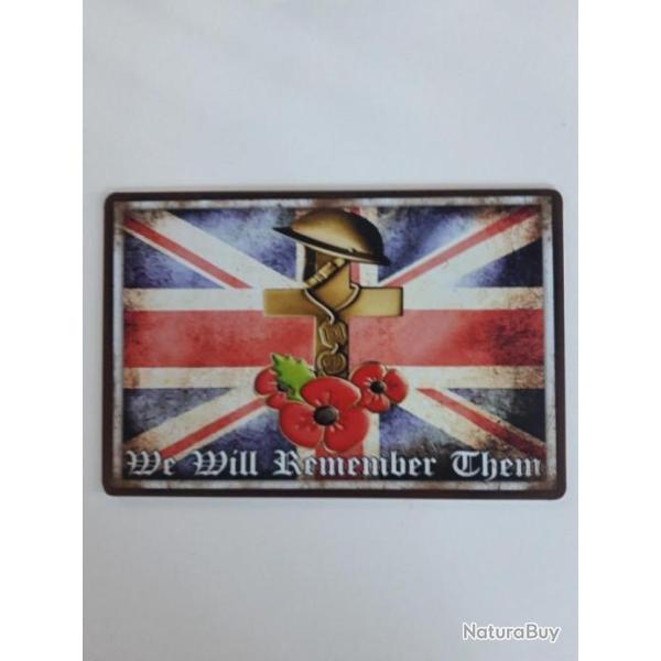 PLAQUE METAL "WE WILL REMENBER THEM"