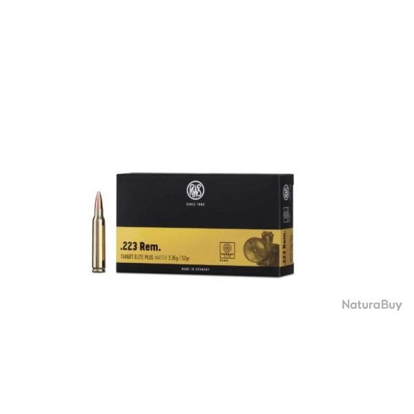 Munitions RWS 223 Rem. Target Elite Plus Scorion 3.4g 52gr x10 boites