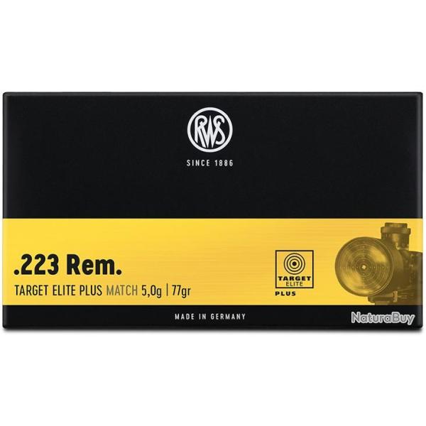 Munitions RWS 223 Rem. Target Elite Plus Scorion 5g 77gr x5 boites