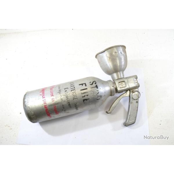 Ancien extincteur en aluminium stop fire dco vintage