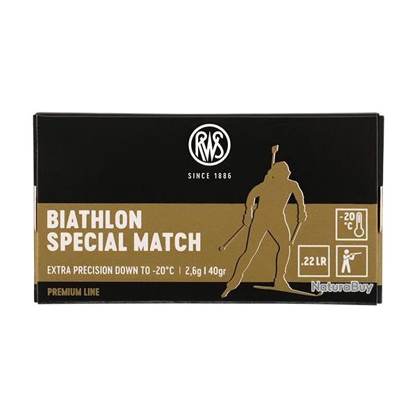 Munitions RWS 22 LR Biathlon Sp�cial Match 2.6g 40gr x10 boites