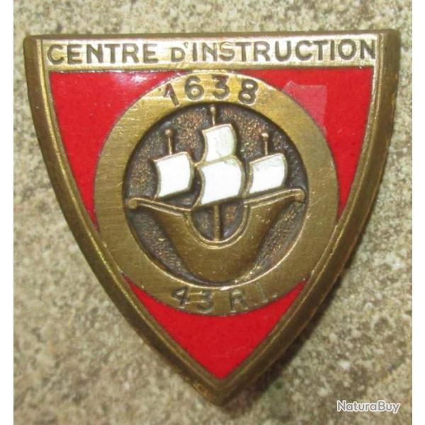 43� R.I, 1638, Centre d'Instruction, �mail, dos guilloch�